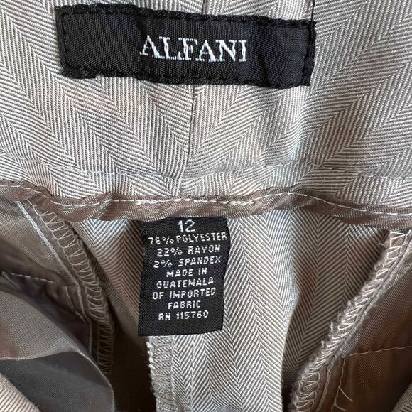 Alfani Gray Herringbone Dress Pants Size 12 Classic Fit Work Trousers - Picture 6 of 12